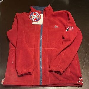 Aviana Red Fleece Full-Zip Performance Jacket with Norway Patch